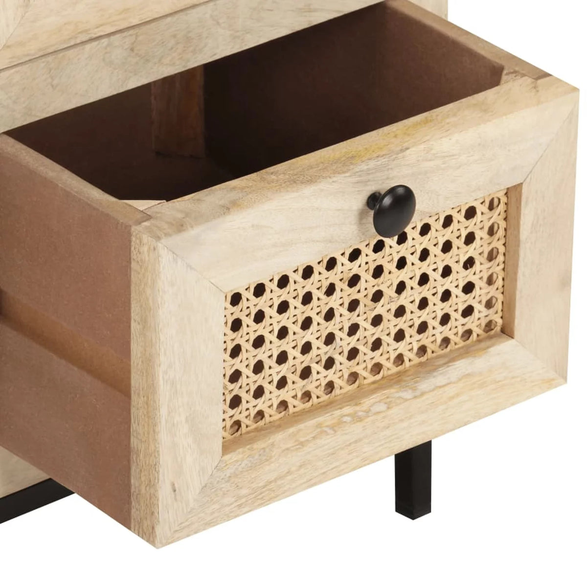 Solid Mango Wood and Natural Cane Sideboard K713