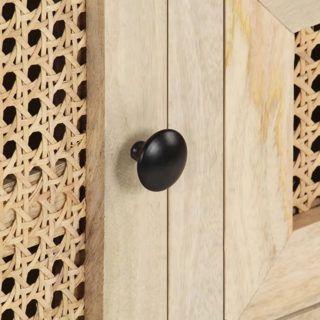 Solid Mango Wood and Natural Cane Sideboard K713