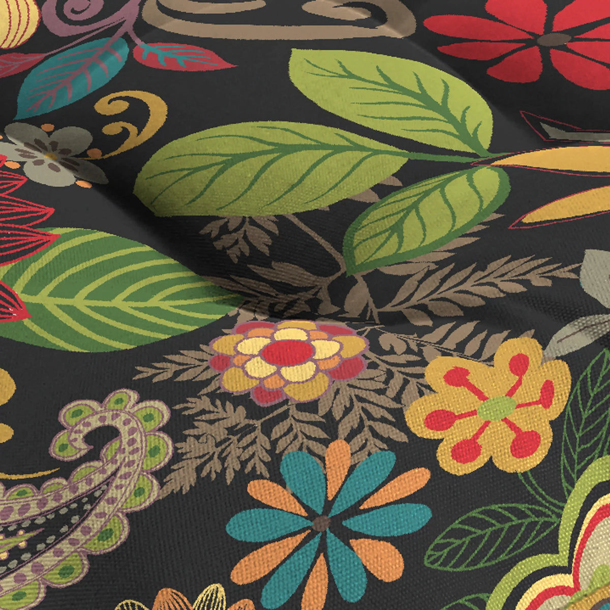 Multicolor Floral Square Tufted Outdoor Seat Cushion A454