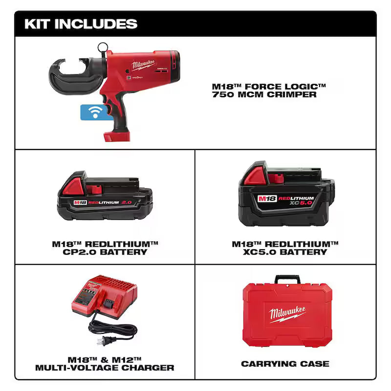 18V Cordless Lithium-Ion Crimper with Batteries, Charger, Hard Case W87401