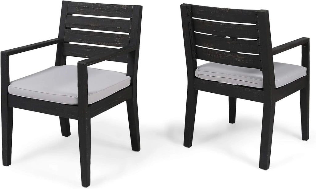 Acacia Wood Outdoor Dining Chairs Set Of 2 N563189