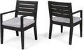 Acacia Wood Outdoor Dining Chairs Set Of 2 N563189