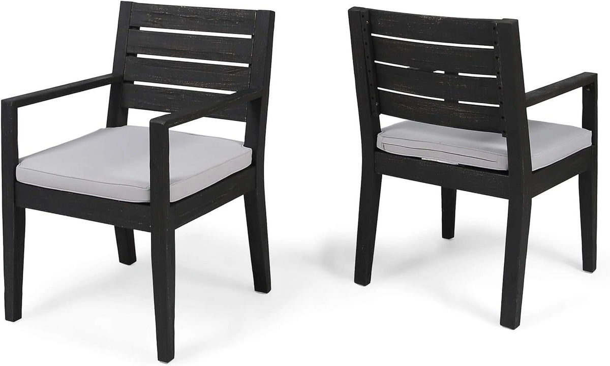 Acacia Wood Outdoor Dining Chairs Set Of 2 N563189