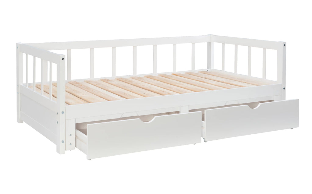 White 2-Drawer Convertible Twin to King Daybed X56931