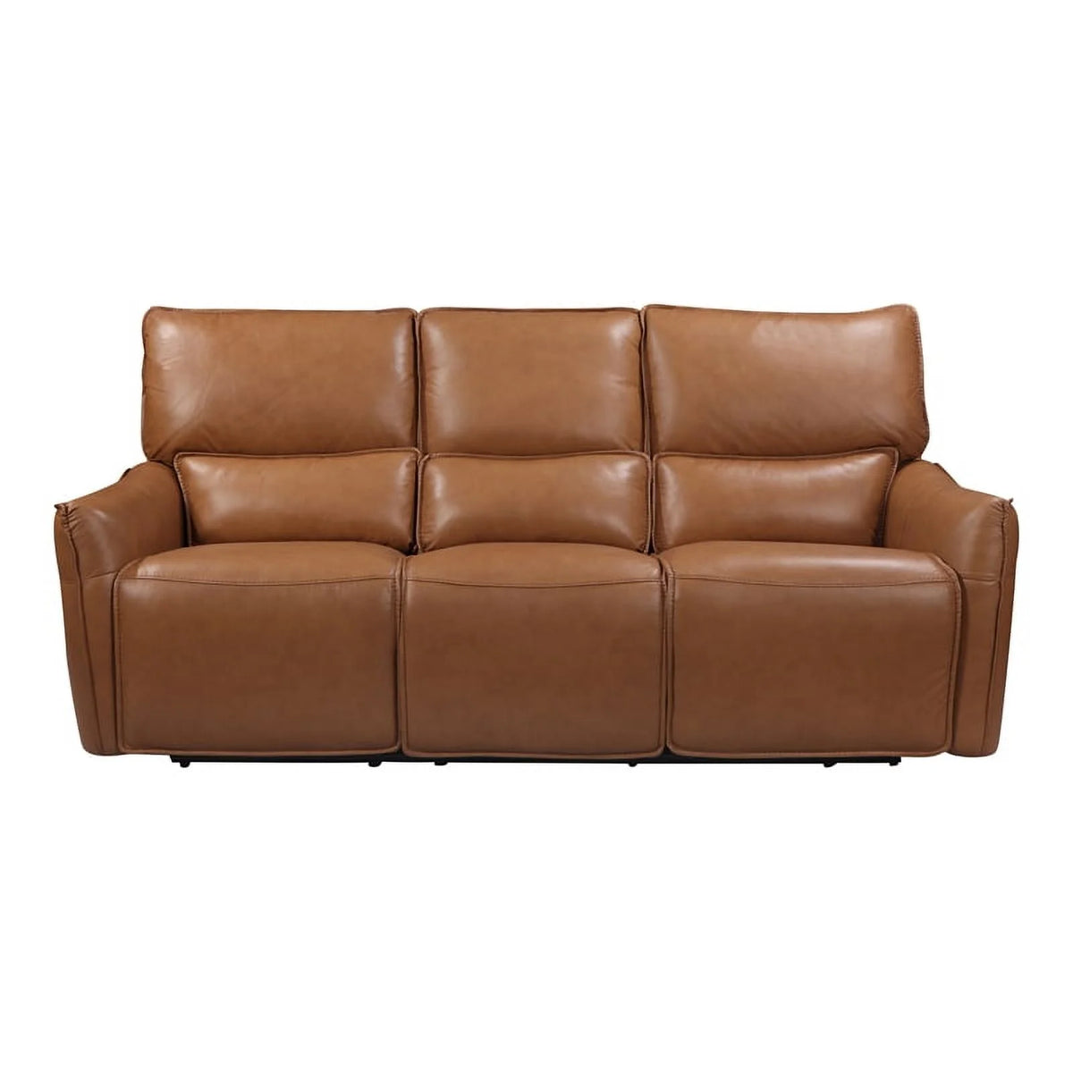 Desert Brown Leather & Hardwood Sofa N598