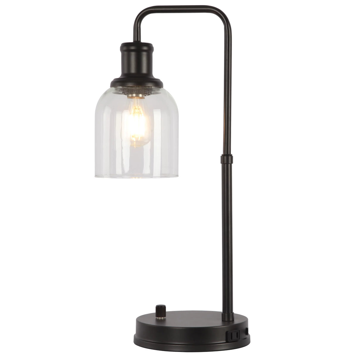 Antique Bronze Desk Lamp with AC Outlet Y63914