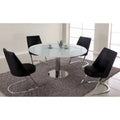 Contemporary White Glass Dining Table M42790