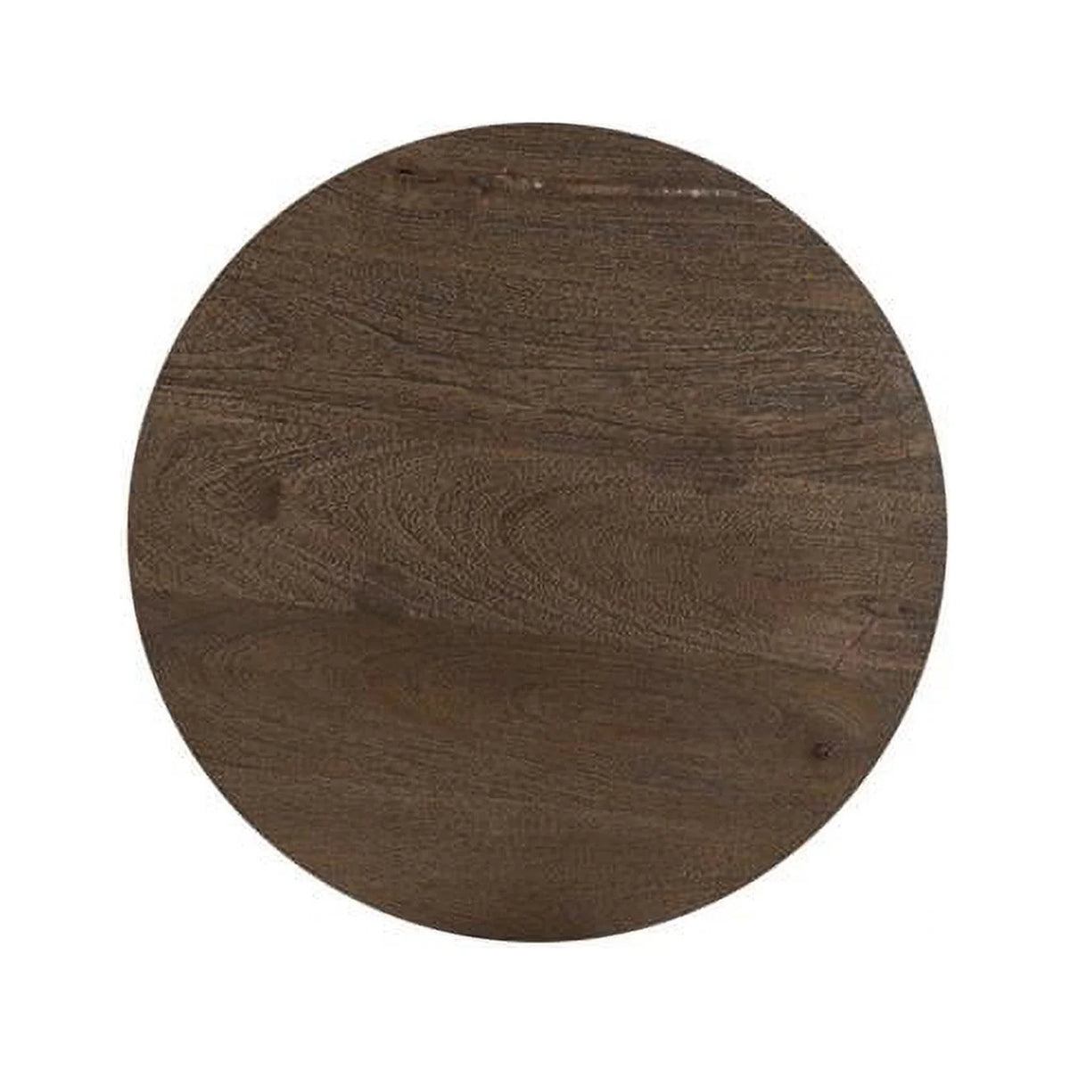 Dark Brown Solid Wood Round End Table Y544913
