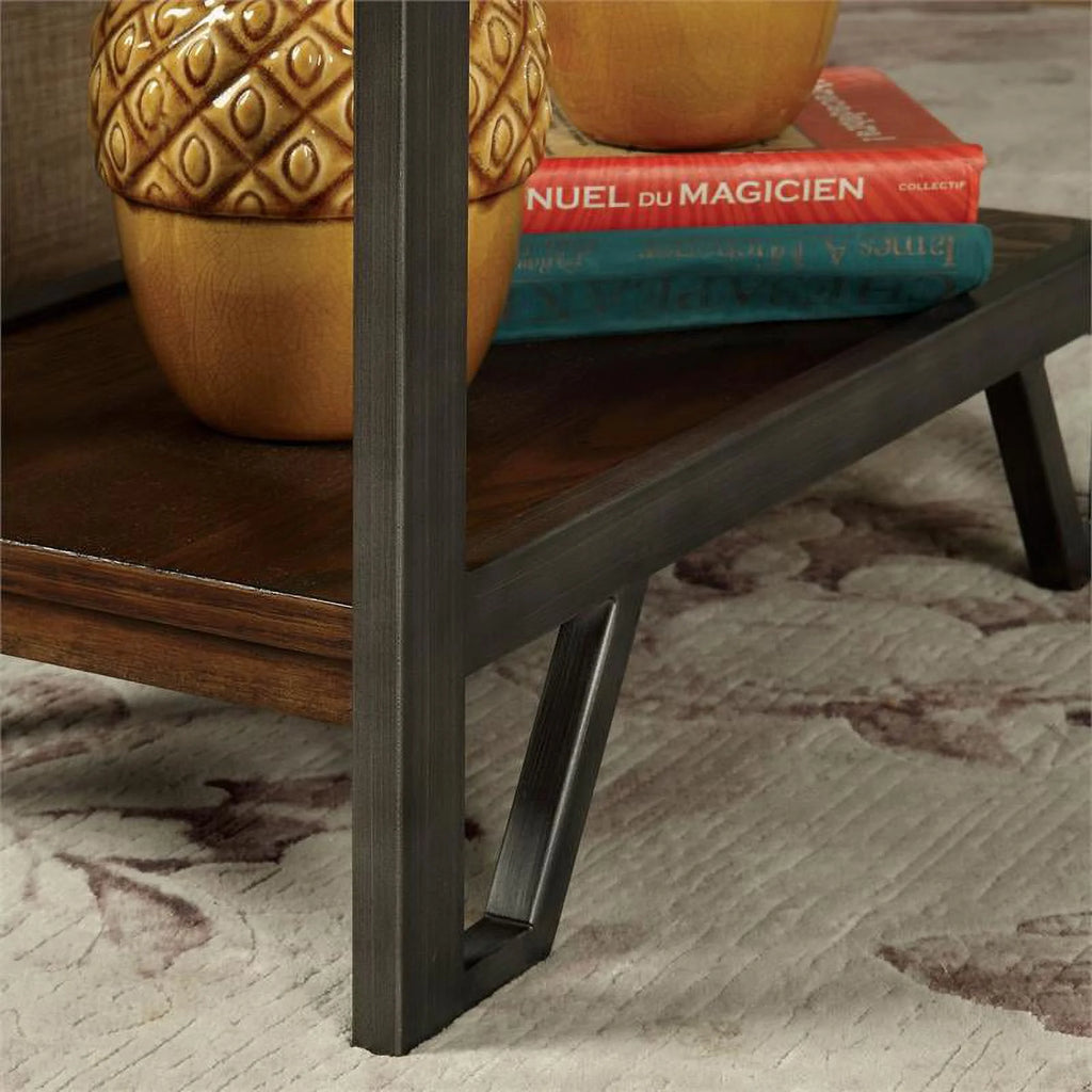 Farmhouse Wood 1-Drawer Side Table in Oak B46126