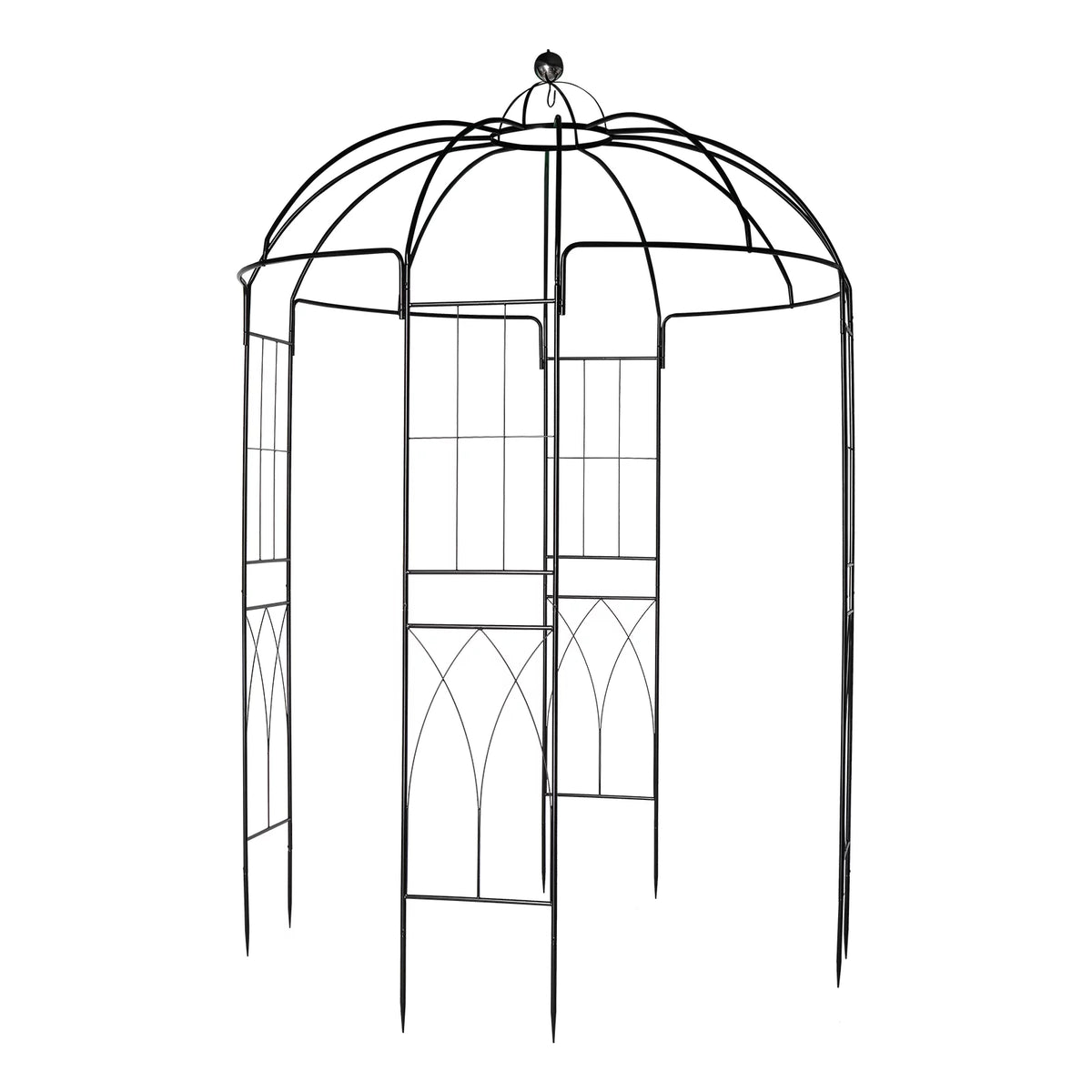 Black Outdoor Trellis Planter with Stakes O6781