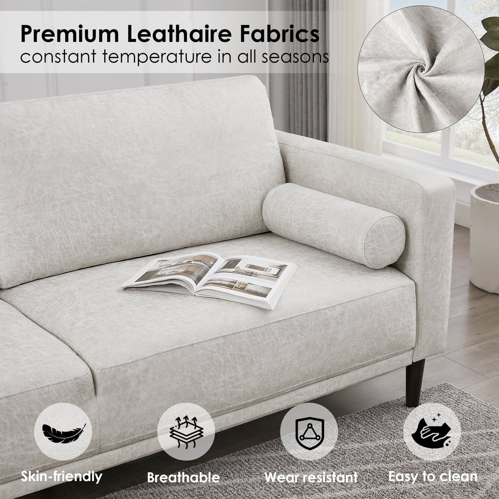 White 3 Seat Upholstered Sofa D79464