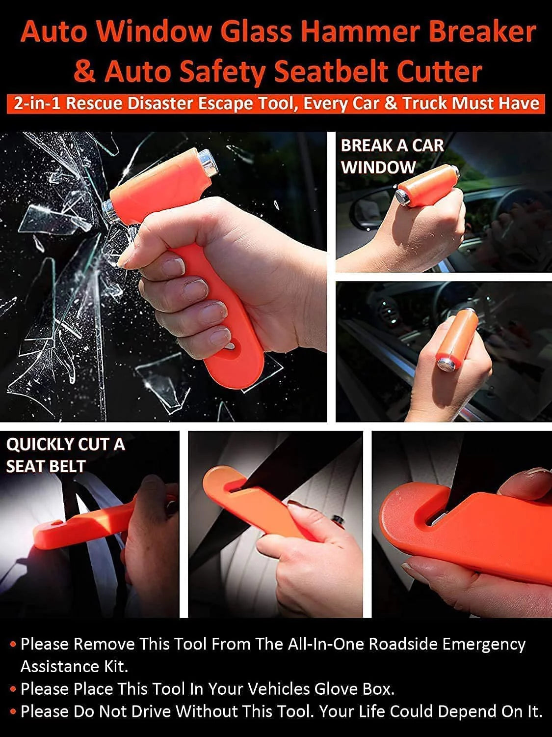 43 Piece Car Emergency Roadside Assistance Kit First Aid Kit Jumper Cables Tow Strap C2741