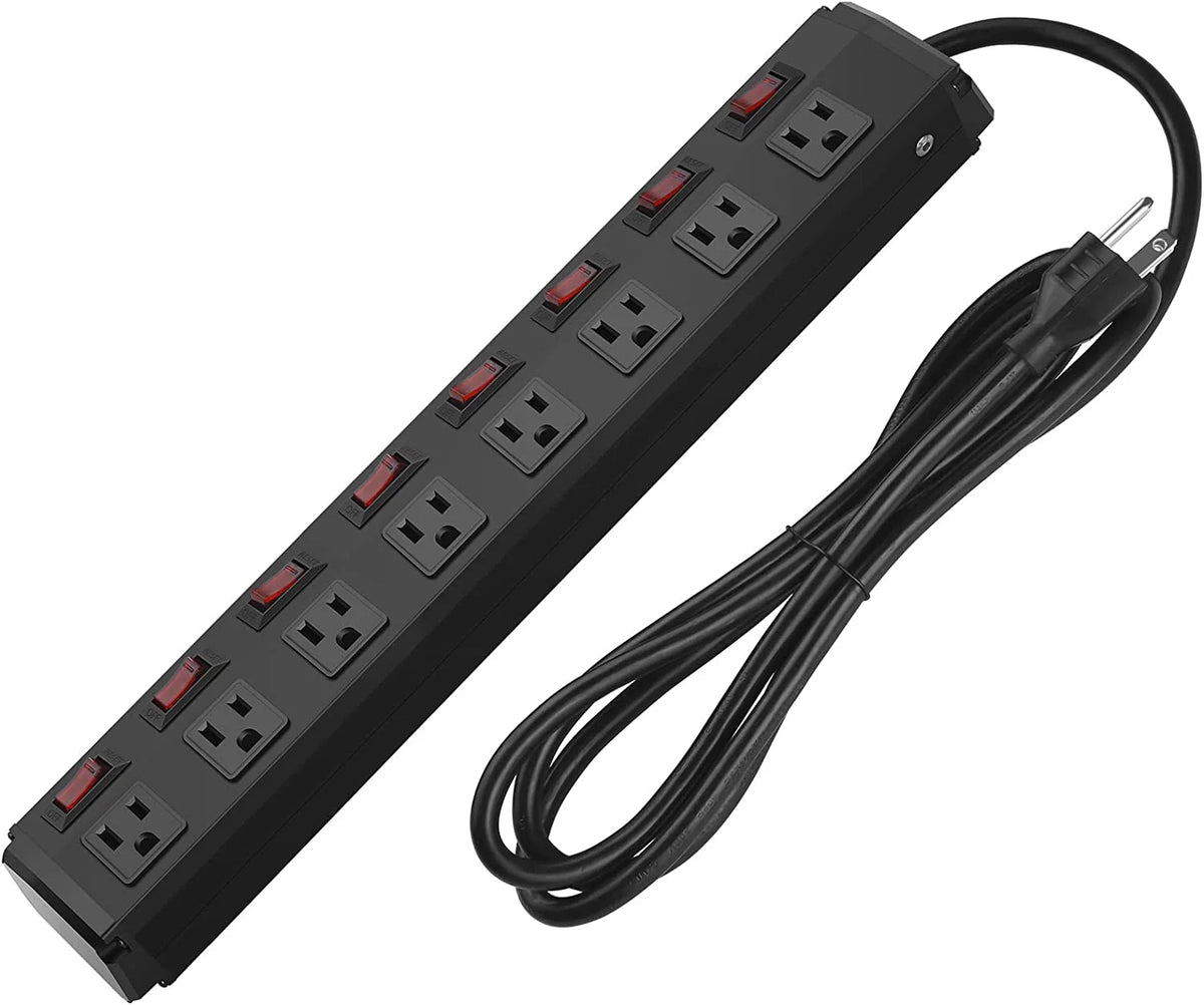 8 Outlets Metal Power Strip Surge Protector J453294