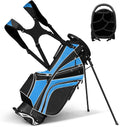 Golf Stand Cart Bag with 6 Way Divider Black E666