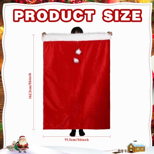 56 x 36 Inch Extra Large Velvet Santa Gift Sack with Drawstring T69264