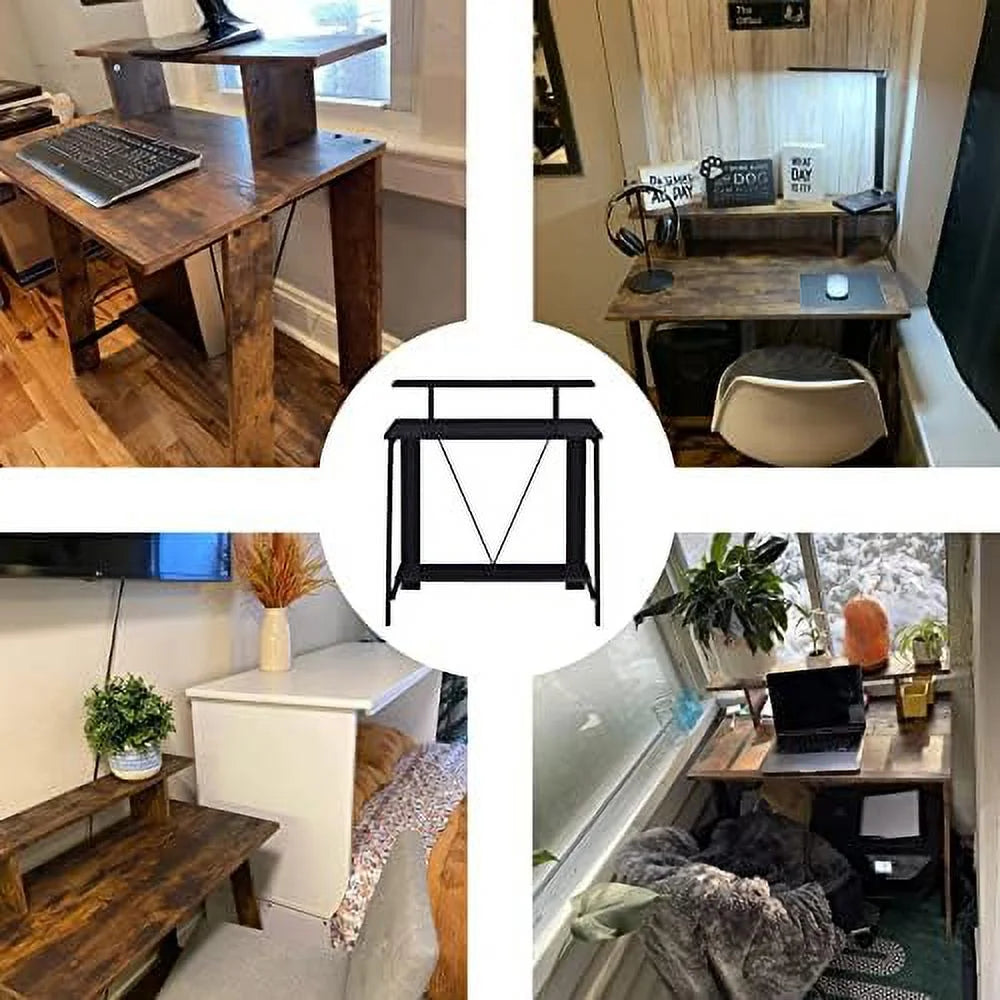 32'' Corner Computer Desk with Shelves E986