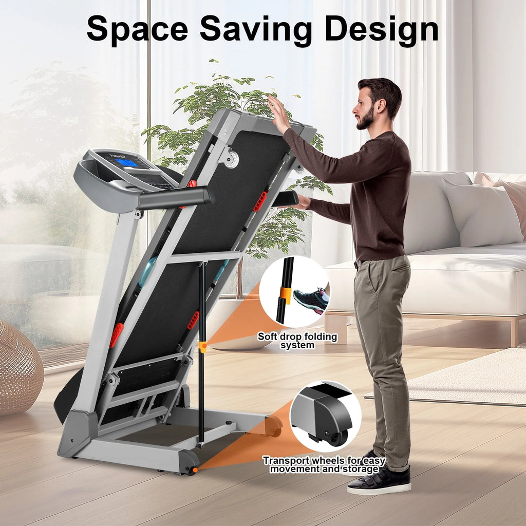 300LBS 3.25HP Electric Treadmill with Auto Incline F2528