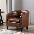 PU Leather Tufted Barrel Chair W824