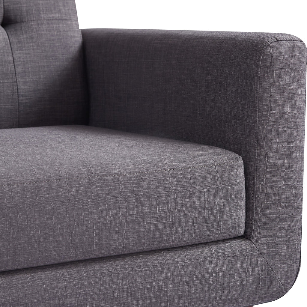 58" Grey Tufted Upholstered Loveseat Sofa K4033