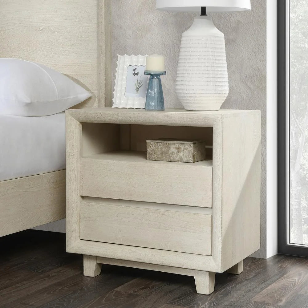 Two-Drawer Mango Wood Nightstand L94601