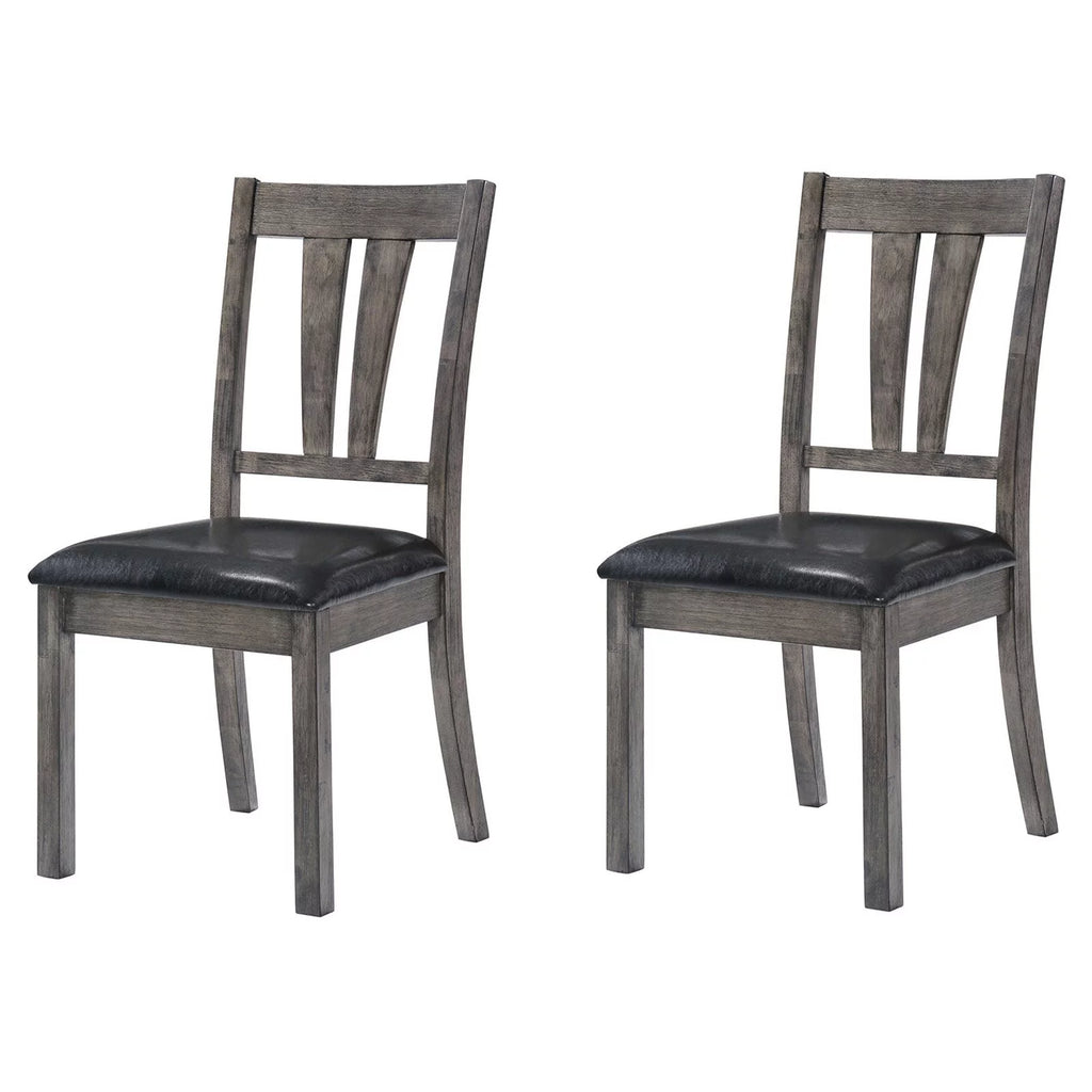Gray Faux Leather Dining Chair Set of 2 P98595