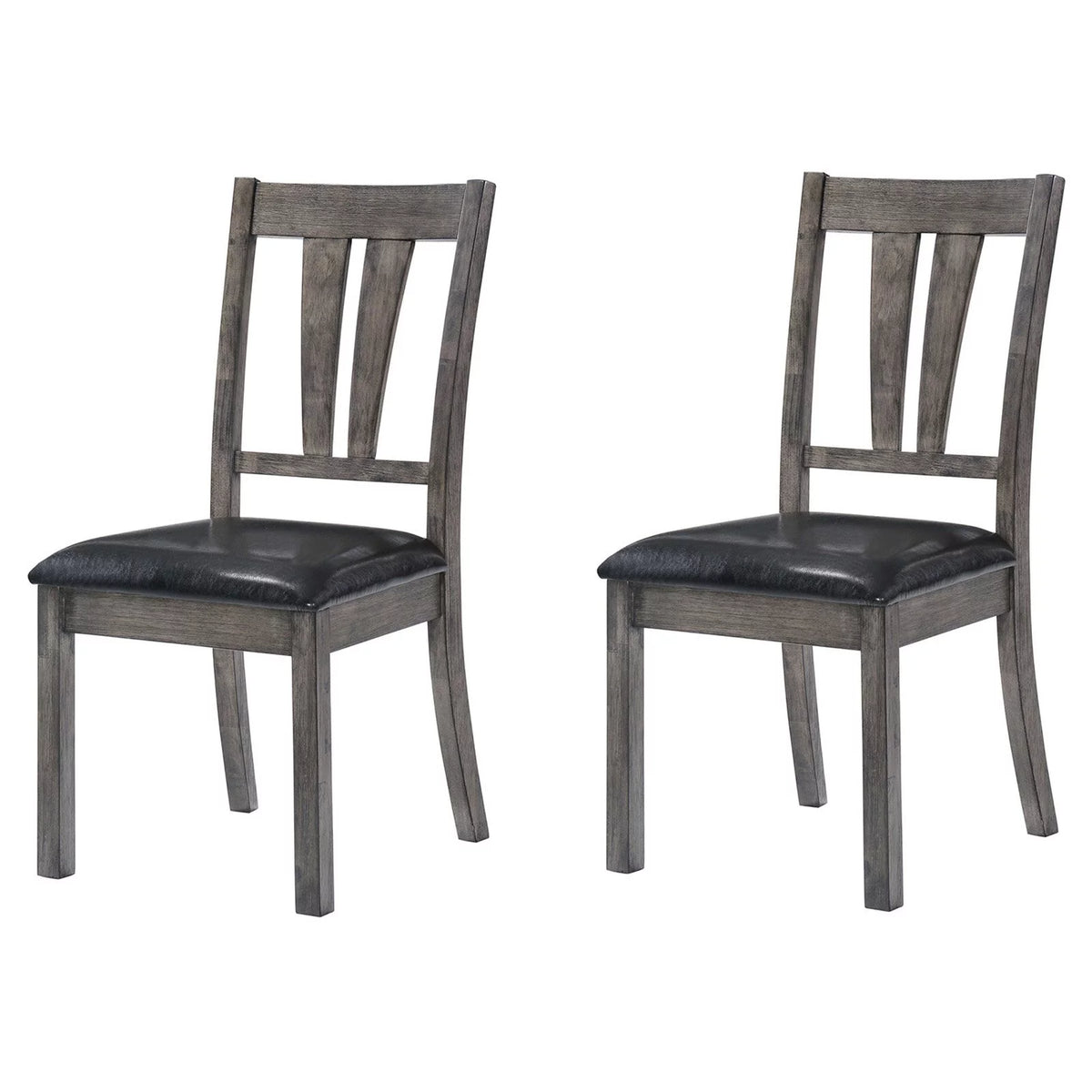 Gray Faux Leather Dining Chair Set of 2 P98595