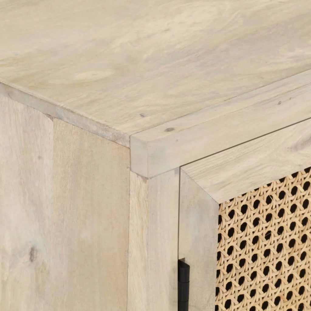 Solid Mango Wood and Natural Cane Sideboard K713