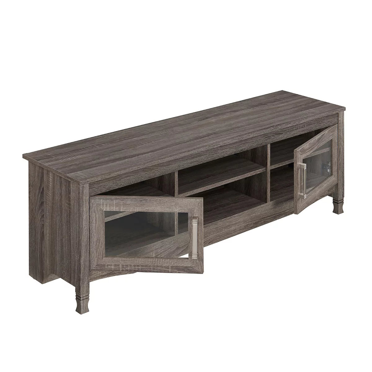 Grey Driftwood TV Stand up to 60 Inches with 2 Doors L249753