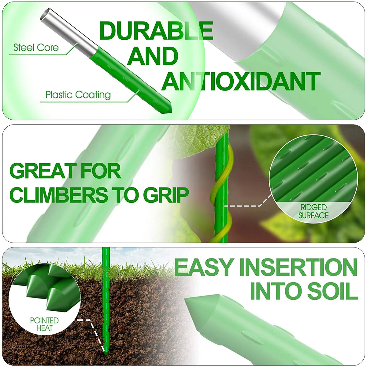 4ft Sturdy Plant Support Stakes, Pack of 30 N8876