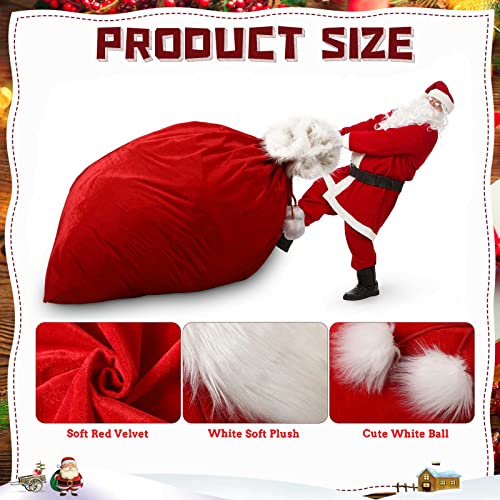 56 x 36 Inch Extra Large Velvet Santa Gift Sack with Drawstring T69264