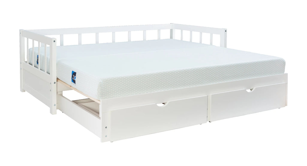 White 2-Drawer Convertible Twin to King Daybed X56931