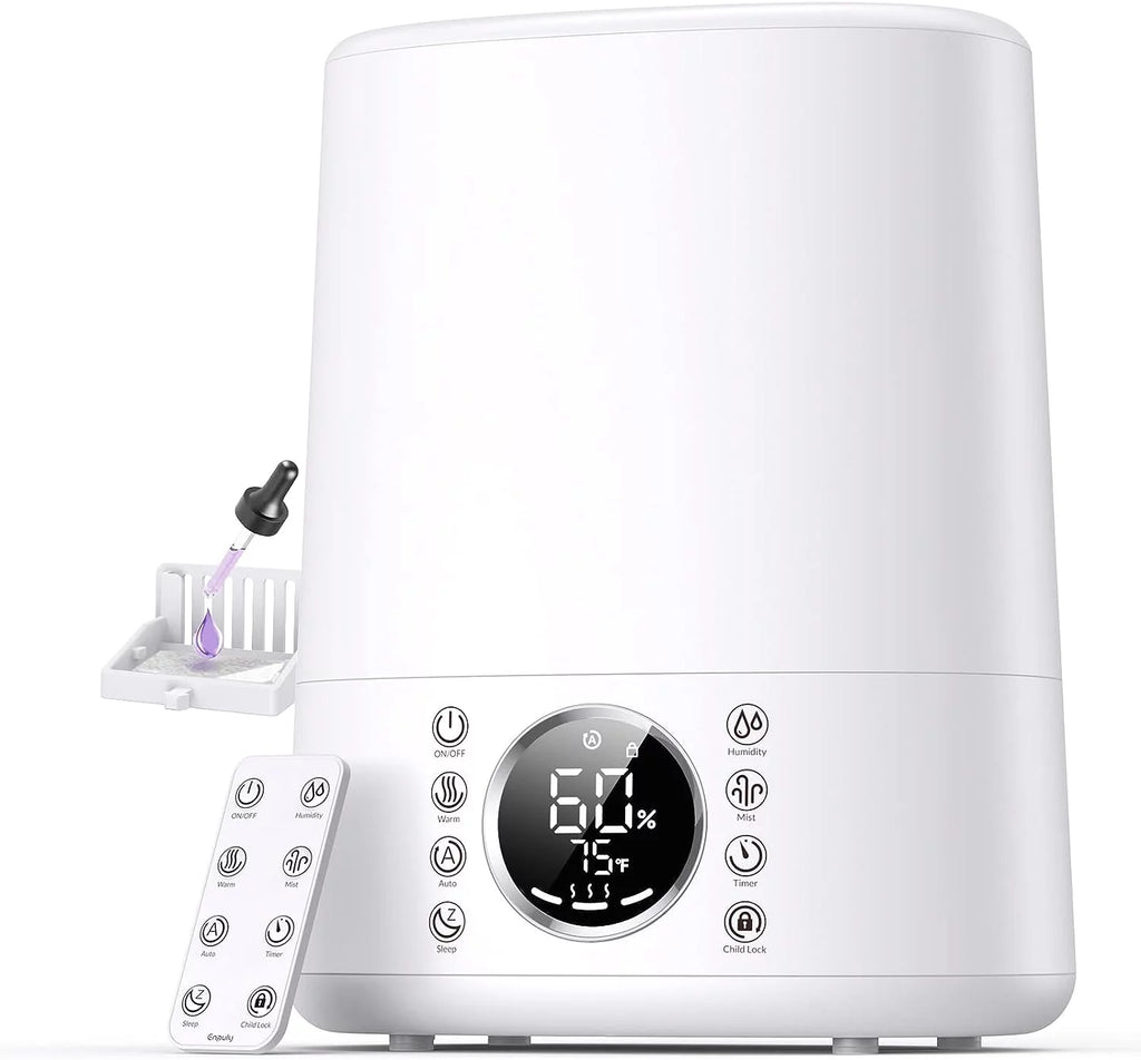 Warm and Cool Mist Top Fill Ultrasonic Humidifier with Remote B907978