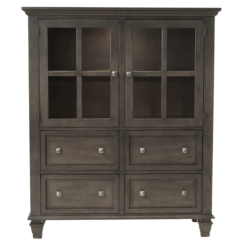 Large 4-Drawer Wood Lighted China Cabinet V644