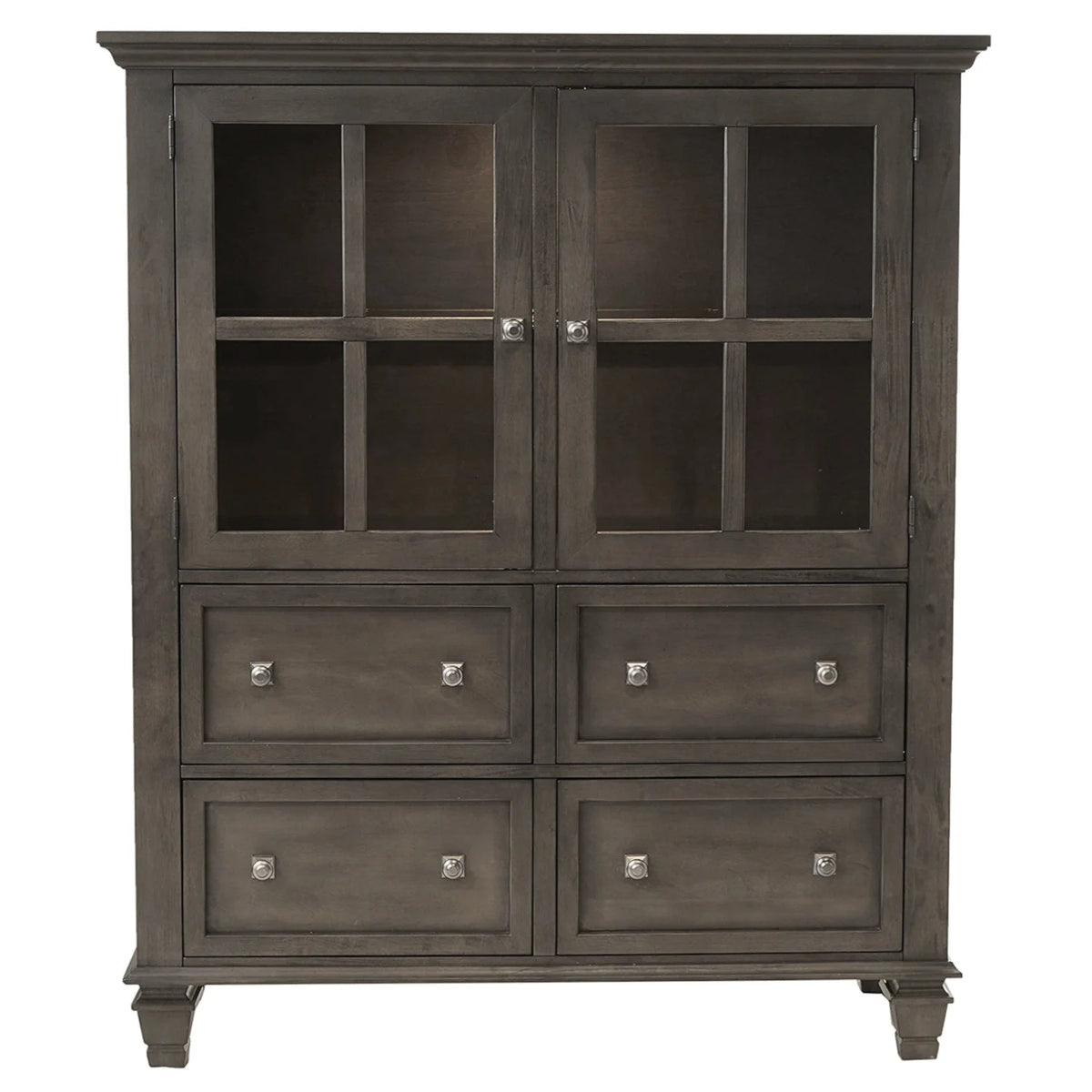 Large 4-Drawer Wood Lighted China Cabinet V644