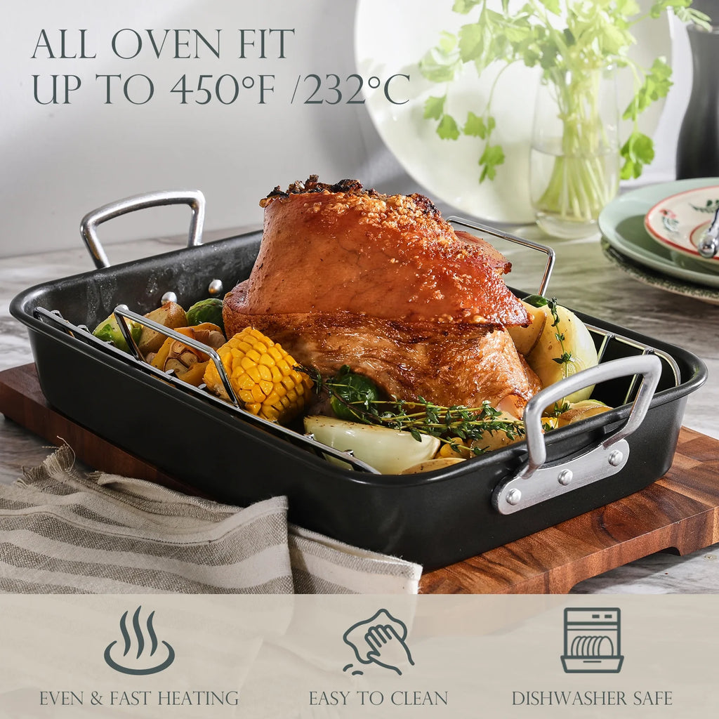 Nonstick Roasting Pan with Rack 15 x 11 inch I465066