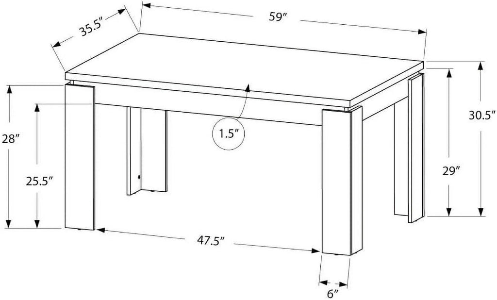 Black Wood-Look Dining Table Y6473