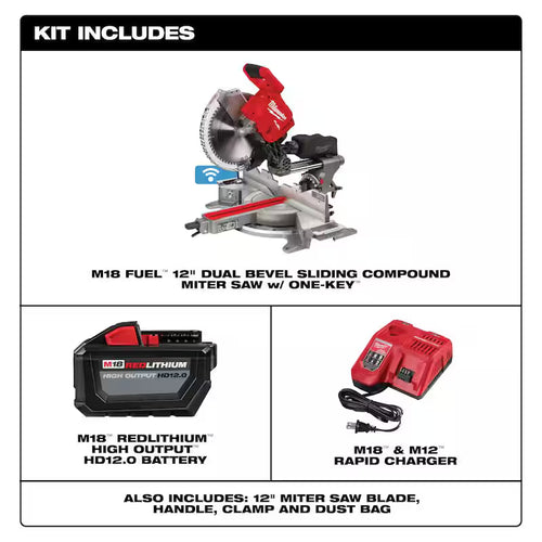 18V Lithium-Ion Brushless Cordless 12 in. Dual Bevel Sliding Compound Miter Saw Kit U8349