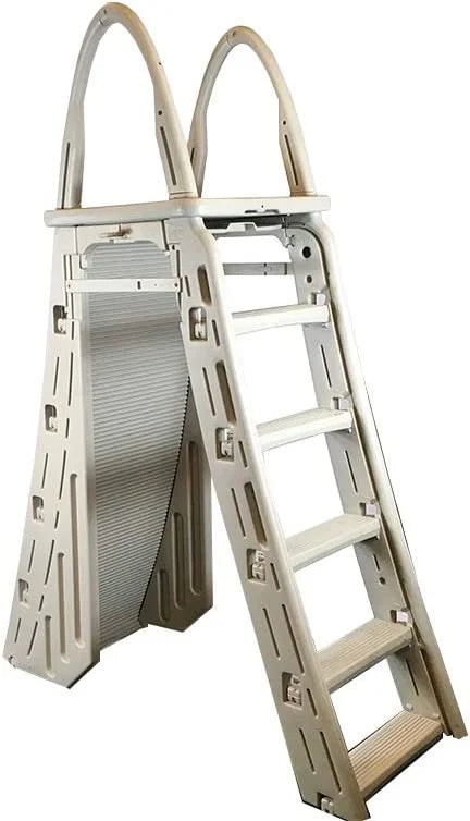 Adjustable A Frame Safety Ladder with Step Barrier M47876