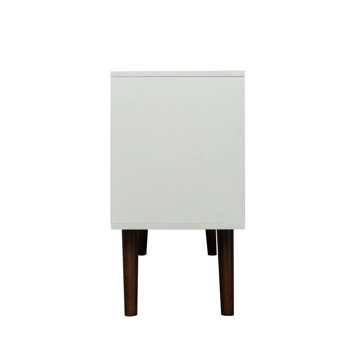 White Particle Board TV Stand with Storage and 2 Shelves M2896