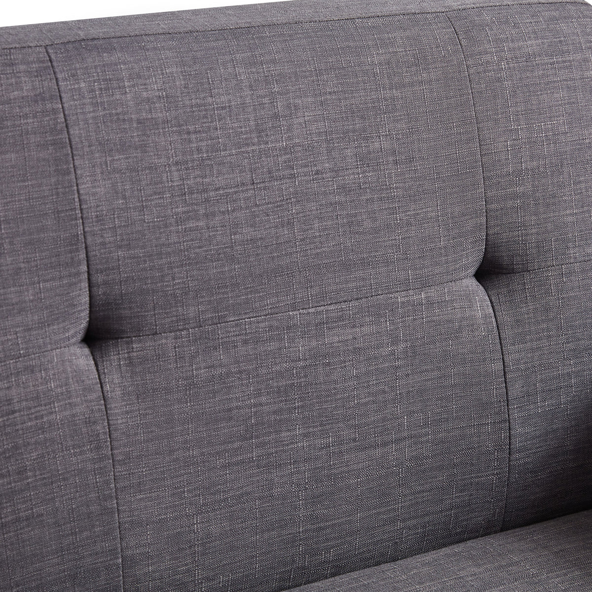 58" Grey Tufted Upholstered Loveseat Sofa K4033