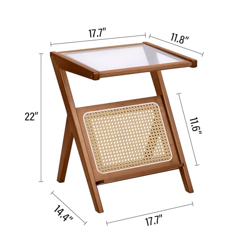 Bamboo Rattan Coffee Table with Wheels F371