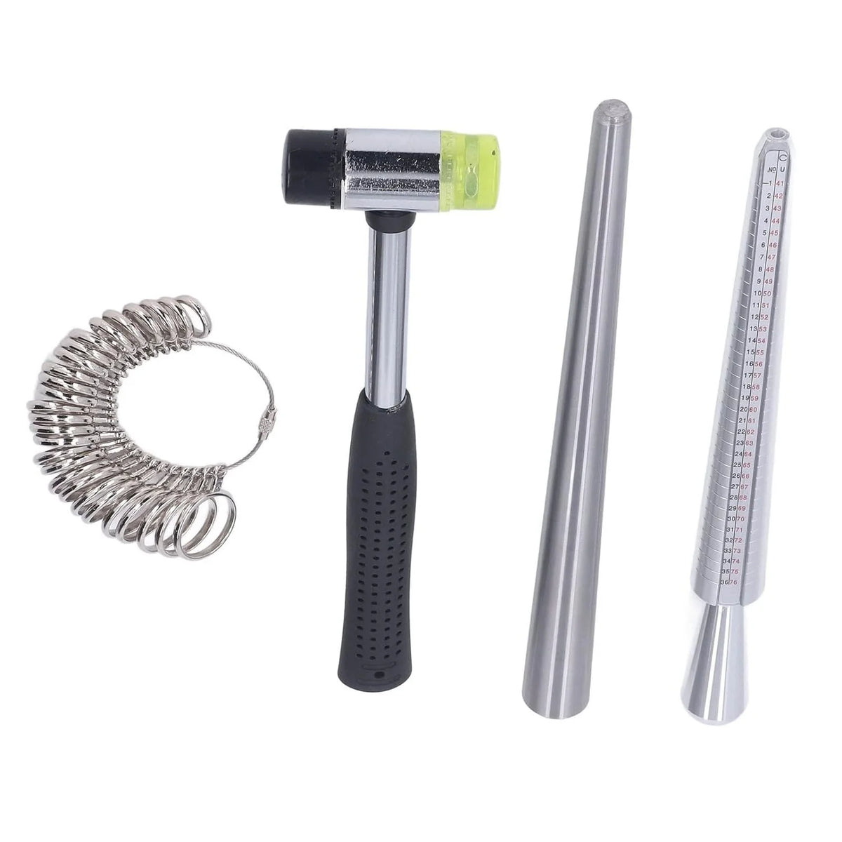 Ring Mandrel Sizer Aluminum Measuring Gauge Jewelry Making Tools O49074