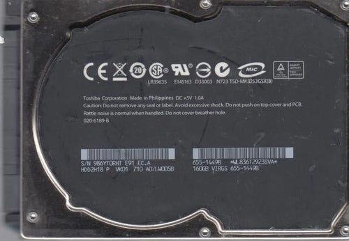 160GB SATA 2.5 Hard Drive Y4202