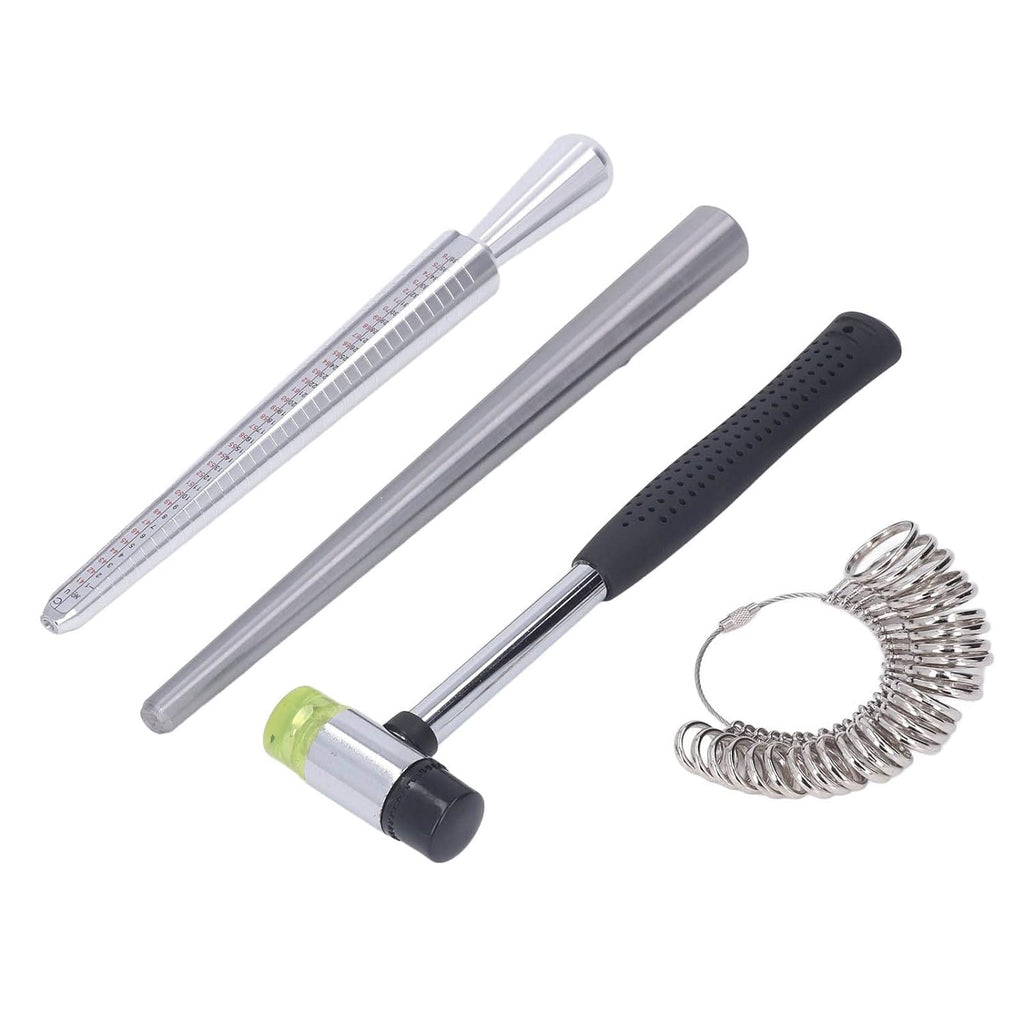 Ring Mandrel Sizer Aluminum Measuring Gauge Jewelry Making Tools O49074