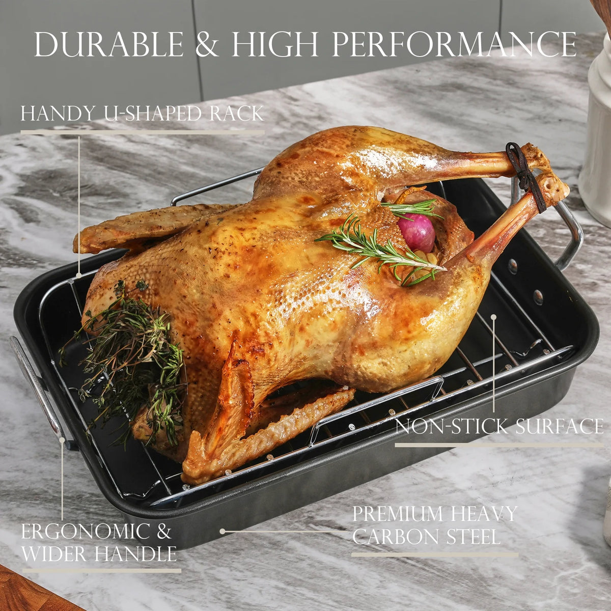 Nonstick Roasting Pan with Rack 15 x 11 inch I465066