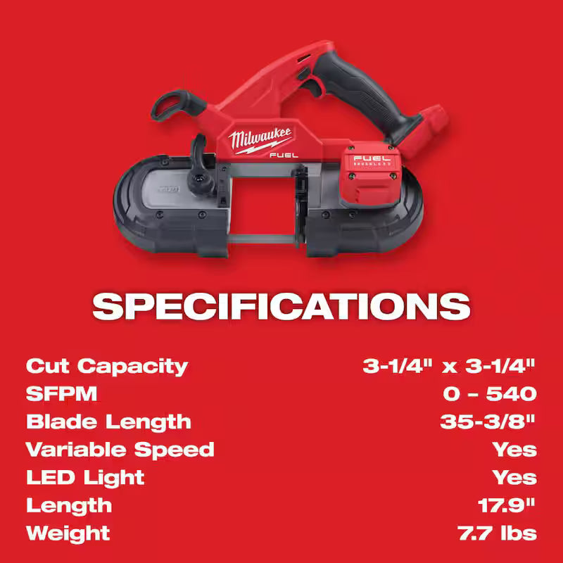 18V Lithium-Ion Brushless Cordless Compact Bandsaw & 12.0Ah Battery W663