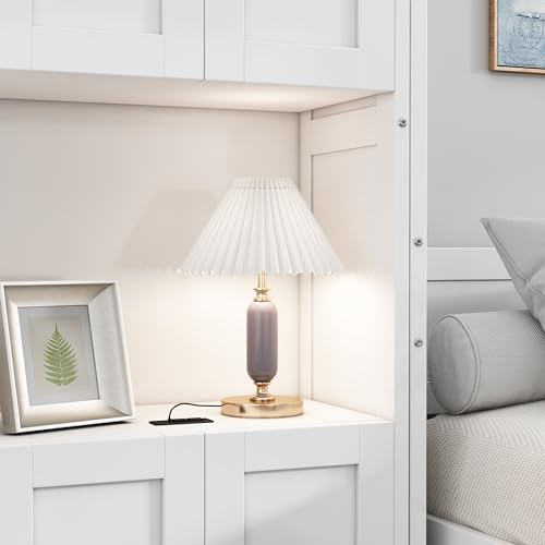 Queen Size Murphy Bed with Desk Combo White U534762