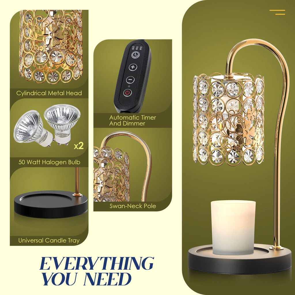 Black Candle Warmer Lamp with Timer P280