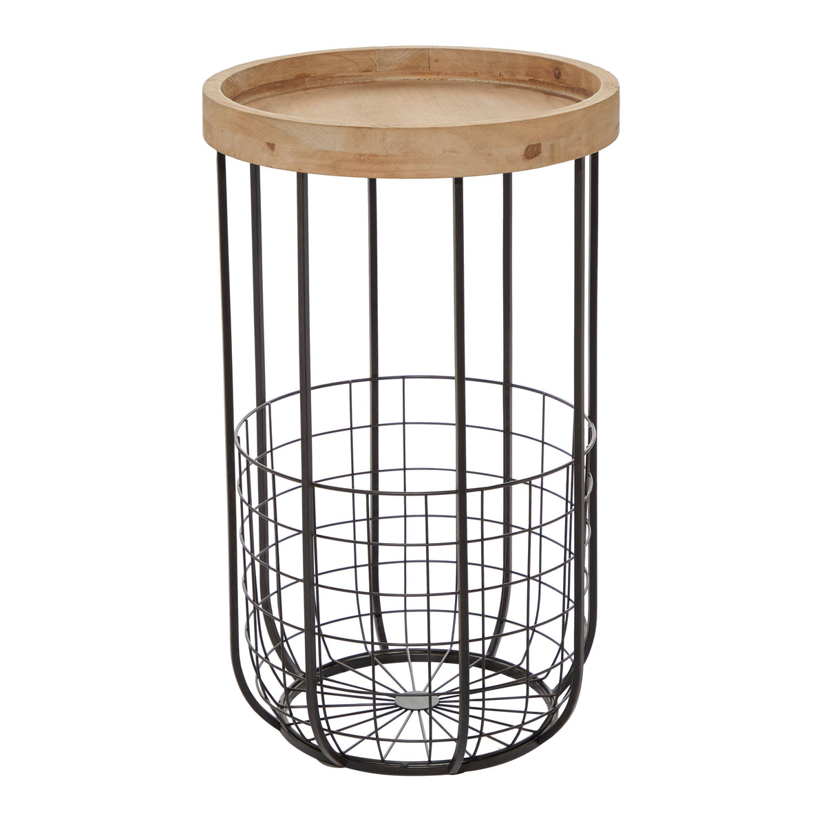 Black Metal Industrial Accent Table Y34633