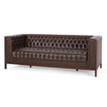 Dark Brown Faux Leather Sofa G4962